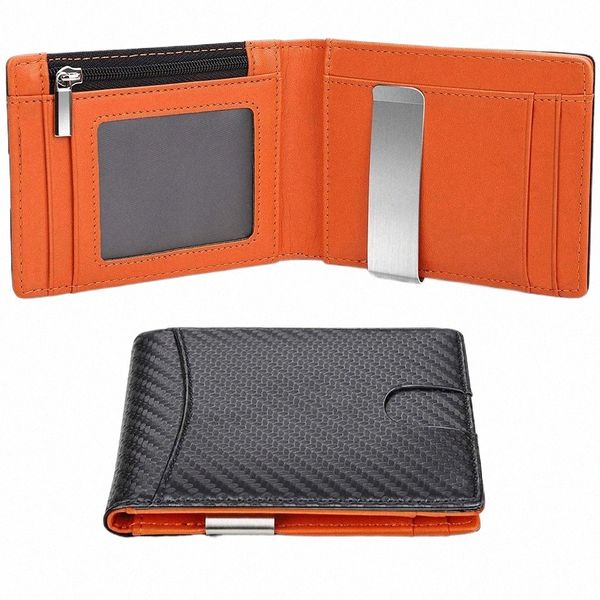 Kohlenhydratfaser rfid Männer Brieftaschen Mey Tasche Slim Thin Card Mann Brieftasche Luxus männlicher kleiner kurzer Geldbörse Bi-fach Vallet Billfold L8GK#