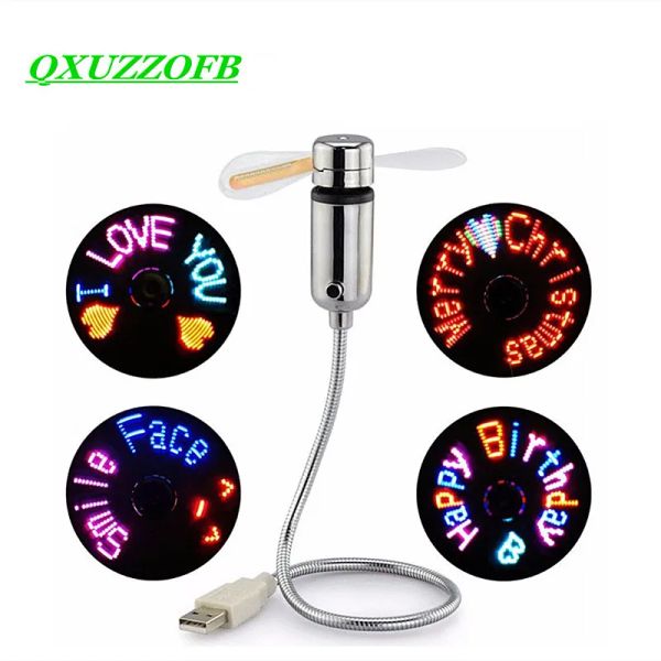 Gadgets USB Mini Ego Fans Reput Creative con LED RGB Light Cool Cool Gadget Custom Programming Message Fan Regolable Multilinguage Dropship