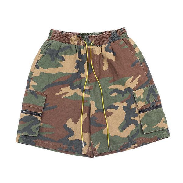 Custom Oversize Summer Camouflage Drawing Shorts Reißverschluss Casual für Männer