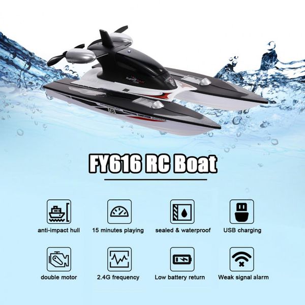 1 Set Mini RC RC Racing Boat 2.4g Электрическая модель игрушек для игрушек с столкновением игрушек, устойчивые к столкновению, развлечения