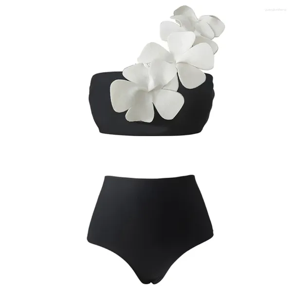 Frauen Badebekleidung Fashion Colorblock Flower Design Ein Stück Badeanzug Sommerschwimmanzug 2024 Luxushorts Bourkini für Mädchen