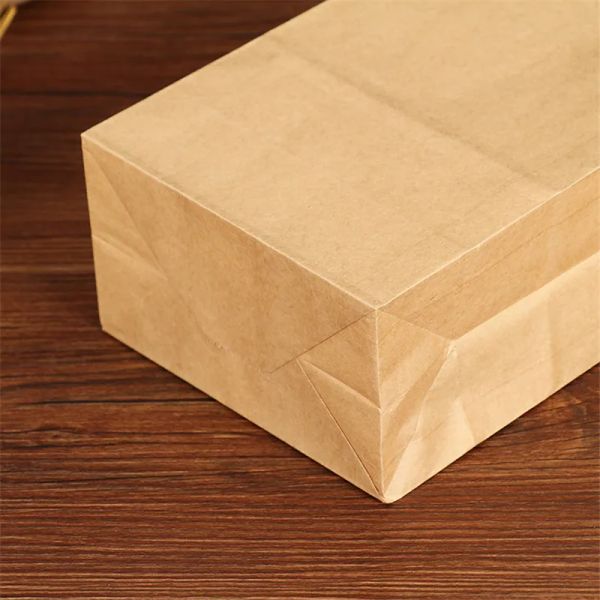 50 pezzi 18*9*5 cm Braft Kraft Braft Borse per biscotti Snack Borse da regalo per imballaggio BISCUITI BISCUITI