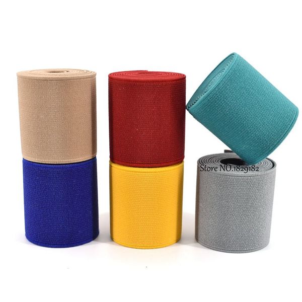 Bandos de borracha de 50 mm de alta qualidade colorir fita elástica de fita dupla face-lados cinto elástico para roupas de costura Acessórios de costura 36 cor