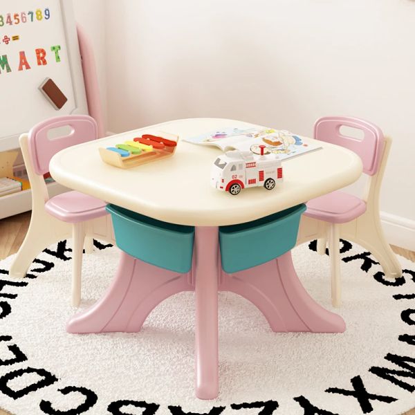 Tavolo da apprendimento asilo design stabile e moderno tavolo da apprendimento facile da tavolo da giocattolo per neonati sedie per bambini minimalisti per lo studio delle sala giochi