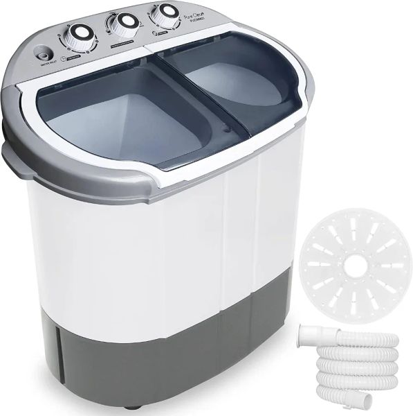 MACCHINE Pyle compatto asciugatrice per casa, 2 in 1 mini lavatrice portatile, finestra del contenitore della vasca traslucida, elettrodomestici importanti