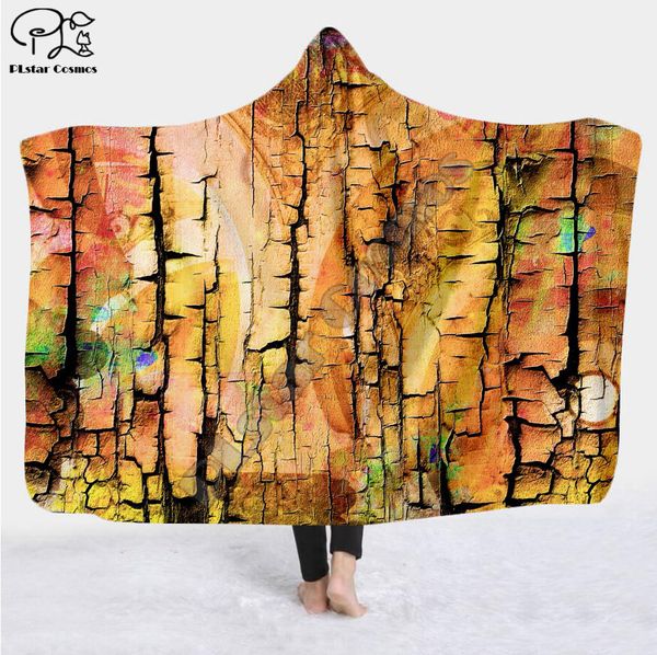 Cool Psychedelic Graffiti Carattere con cappuccio coperta con cappuccio per adulti colorato per bambino Sherpa Sherpa Indossabile Lettiera in microfibra C-029 C-029