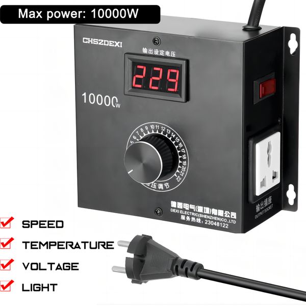 10000 W Household Portable House Compact Vartage Tensione Controller Temperatura Tensione Luce Tensione Dimmer regolatore regolatore