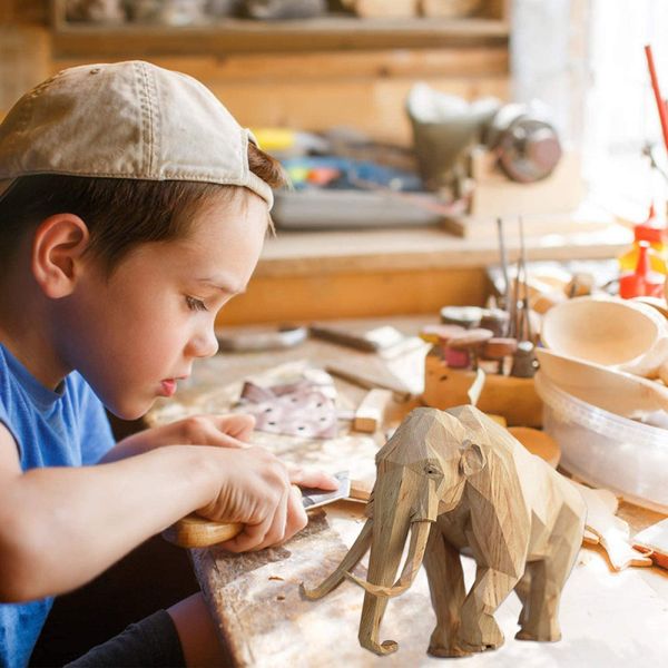 Kit di blocco in legno non limitato Praticare Materiale intagliato Materiale fai -da -te artigiani fatti a mano