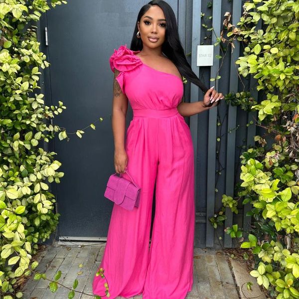 Lässige Kleider Nigeria Fuchsia Lose dehlere Frauen Jumpsuit