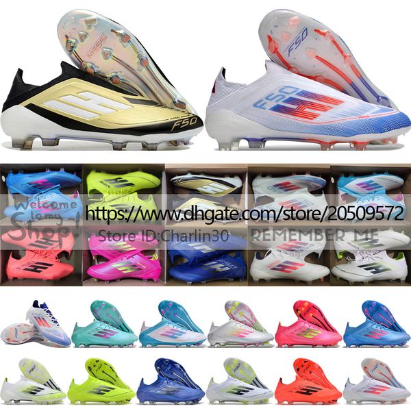 Invia con la qualità della borsa 2024 Nuovi stivali da calcio F 50 Legacy of Speed FG TF Turf Knit Messi Football Calcio per allenatori da uomo comodi scarpe da calcio in pelle Simpazzurro 6.5-11.5