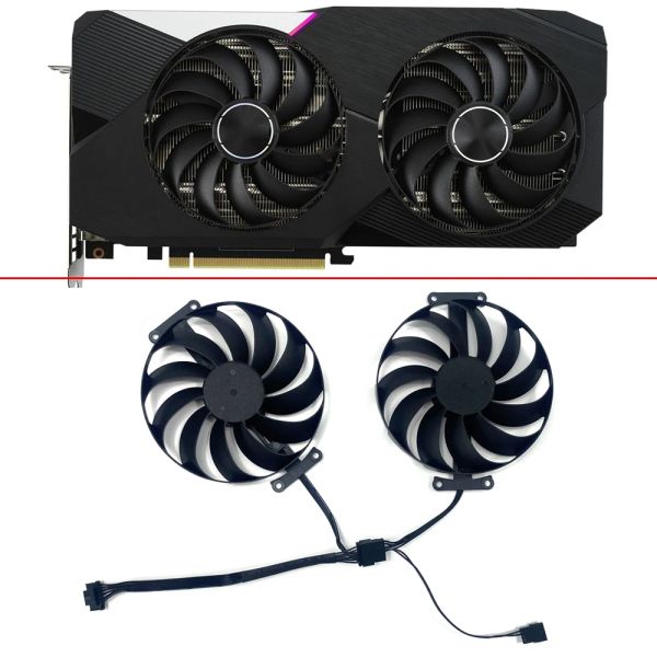 Pads Graphic Card Cooler Lüfter 2PCS 95mm T129215SU 6Pin 7Pin RTX3070 RTX3060TI GPU -Lüfter für ASUS Geforce RTX 3060 Ti 3070 Dual OC -Lüfter