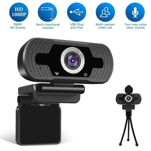 Webcams hd 1080p webcam mini computer pc webcamera con telecamere rotabili microfono per la conferenza di videochiamata in diretta