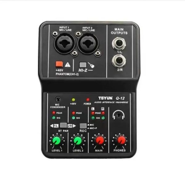 Schedazione Scheda audio Audio Mixer Scheda audio Console Desk Interfaccia Sistema Stereo di potenza 48 V