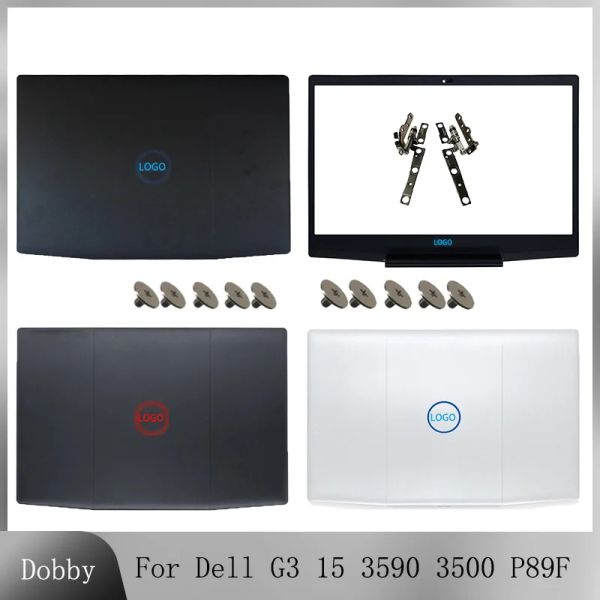 Çerçeveler Dell Gaming için Yeni Dizüstü Bilgisayar Kılıfı G3 15 3590 3500 P89F LCD GERİ KAPAK KAPAK ÖN ÇEŞİTLERİ Mavi Kırmızı Beyaz Ekran Üst arka kapak vidaları