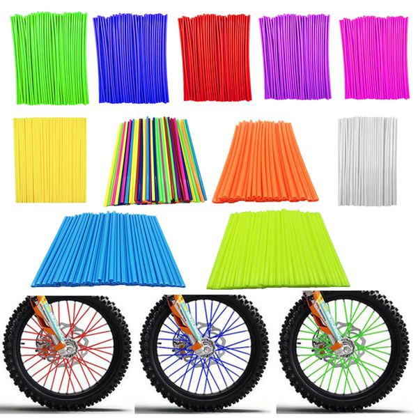 Neues Motorrad 72pcs Wheel Rand Spoke Wrap Kit Hautabdeckung für Motocross Dirt Pit Bike Enduro