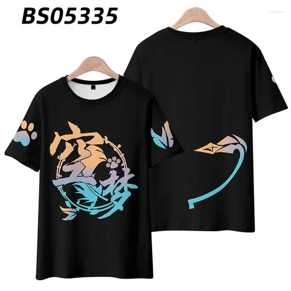 Hoodies masculinos Honkai Impact 3 Pardofelis SP estilo 3D Printing T-shirt Summer Fashion Round pescoço de luva curta