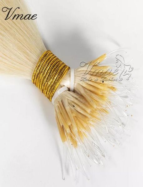 Russische Jungfrau 14 bis 26 Straight 100g Blonde braun schwarze, doppelt gezeichnete Keratin -Keratin -Plastikringspitze vorgebundenes menschliches Haar erweitert5770839