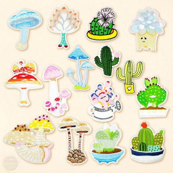 Cactus fungus pianta succulenta pianta ricamata applique applique grazi