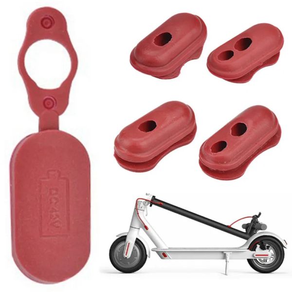 Tampa elétrica de porta de carga de scooter de scooter para Xiaomi Mijia M365 Plugue da linha de borracha à prova de poeira Protect Scooter Acessórios