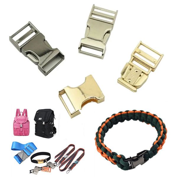 1Set Gold/Silber/Pistole schwarz 19mm Metall -Seitenschnalle für Kragen Hundehund Leine Halskette Armband Nähzubehör Paracord Gürtelhaken