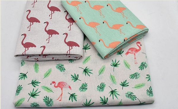 Mylb 3Color 100% Flamingo Leinengewebe 150 cm*100 cm Nähtuch Tuch DIY Quilt Patchwork Tissue Textile Filz