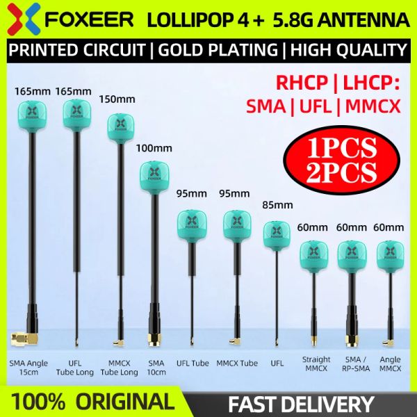 Drohnen 1PCS/2PCS Foxeer Lollipop 4 plus 4+ FPV -Antenne 5,8G 2,6DBI OMNI MINI ANTENNE RHCP LHCP SMA MMCX UFL FÜR RC FPV DRONE RACING