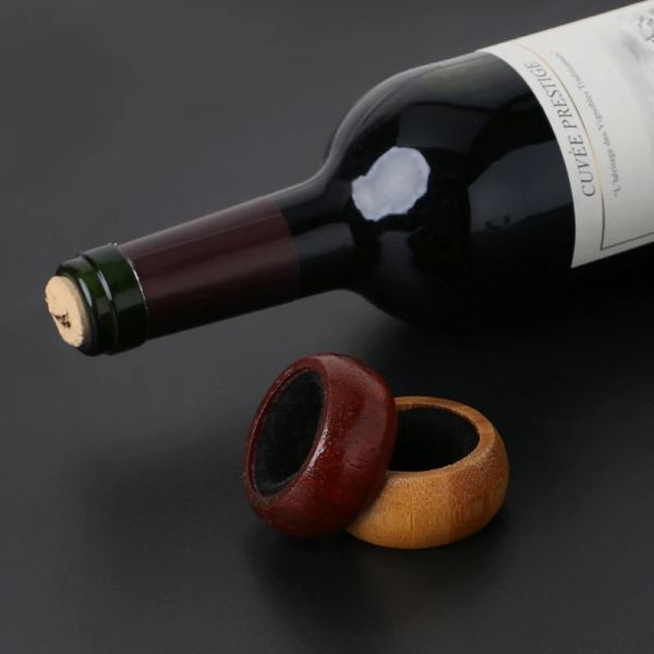 Bottiglia di vino rosso in legno gocciolamento drop drop stop colletto anello bar per la casa accessori NUOVO