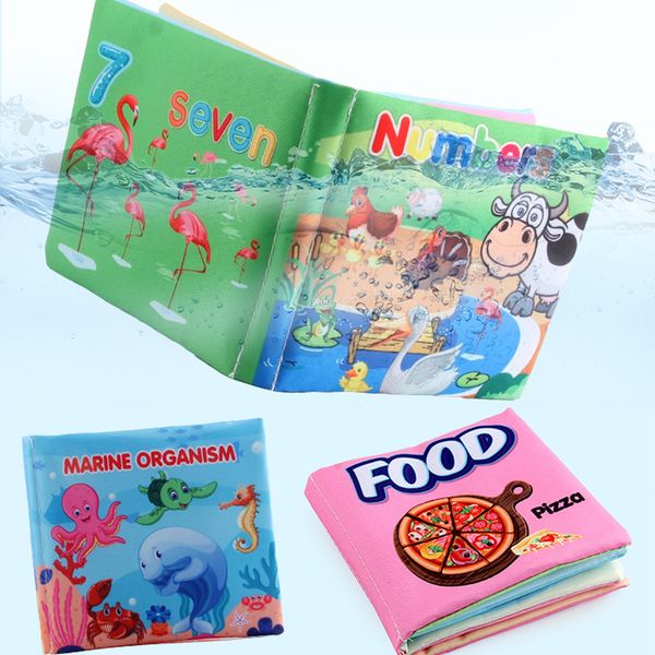 Livros de pano de montessori kid books 1pcs Baby Books Rustle Sound Baby Infant Learning Educational Toy Educational Toy 0 -12 meses à prova de lágrimas