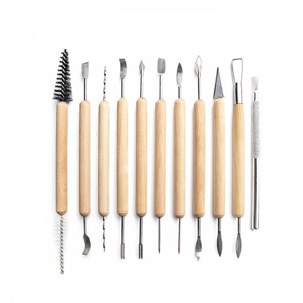 16pcs деревянные полимерные формы моделирования резные калиптуры Diy Clay Tools Sculpting Skulpt Sculpt Sculpting Wax Caring Sculpure