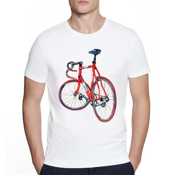 Herren kreative Radfahren Liebhaber Beste Fahrräder und Radsportausrüstung Druck T -Shirt Biker Aquarellmalerei Künstler Hipster Streetwear Tee