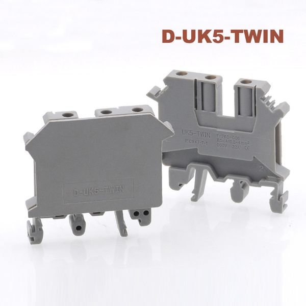 30/50pcs D-UK5-Twin Son Plaka Giriş ve Çift Outlet DIN Rail Vidalı Terminal Bloğu UK5-Twin Sızdırmazlık Bölümü Ayırıcı