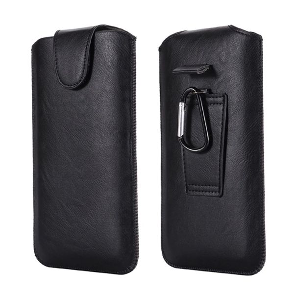 Holster Belt Phone Hülle 4,7-6,5 Zoll Universal für iPhone Samsung Huawei Xiaomi LG Smartphones Leder Ultra-dünn Taillenbeutel