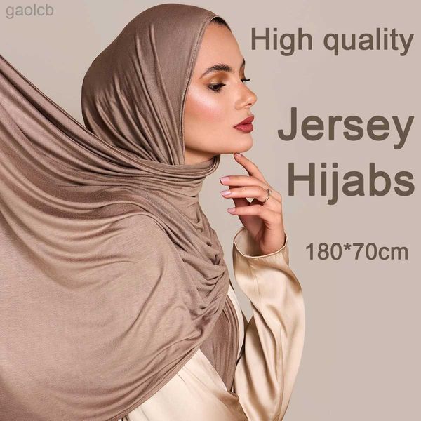 Schals Mode Modal Cotton Jersey Hijab Schal Langer muslimischer Schal -Schalt