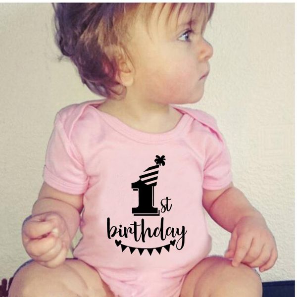 Meu 1º aniversário do dia do primeiro aniversário, roupas de bebê recém -nascidas para criança, meninas, garotas, roupas de roupa de roupa de corpo