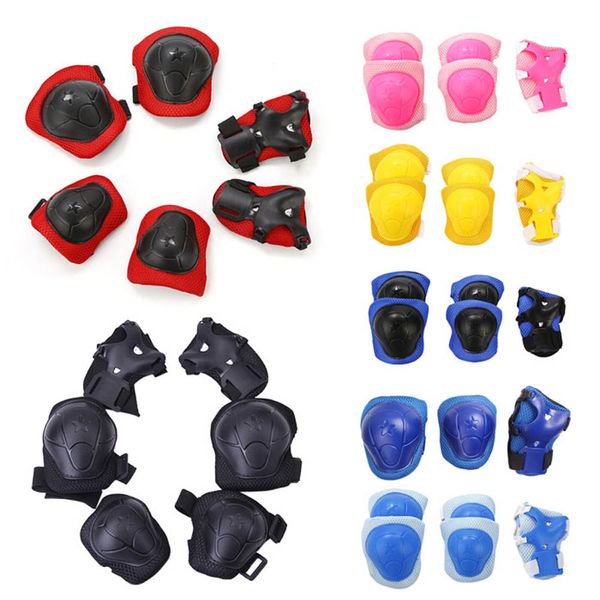 6pcs Kid Roller Skate Skateboard Koas Keen Pads Conjunto de equipamentos protetores Padds de gelo Protetor de pulso para crianças adultas