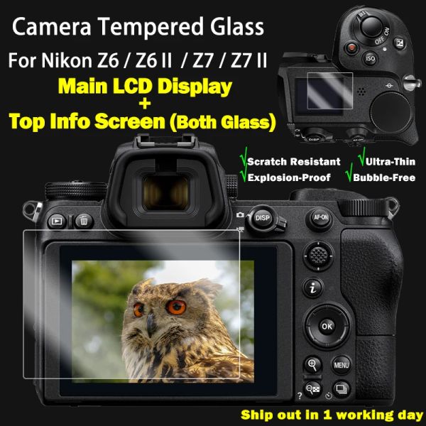 Tripés para Nikon Z8 Z6 Z6II Z7 Z7II Z9 Câmera temperada Vidro de proteção principal LCD LCD +Top Screen Protector Guard Tampa
