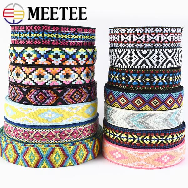 5/10meter 25mm Polyester Jacquard Gurtband Ethnische Bänder für Baggurtbandvorspannung Bindung DIY -Kleidungsband Nähzubehör Accessoires