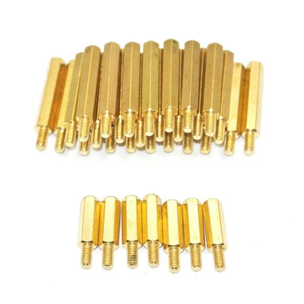 50pcs M3*5/6/8/10/12/14/16/18/20/25+6 mm di spaziatura esagonale Vite a vite in ottone PCB PC PC Spacer di scarto di scarto madre