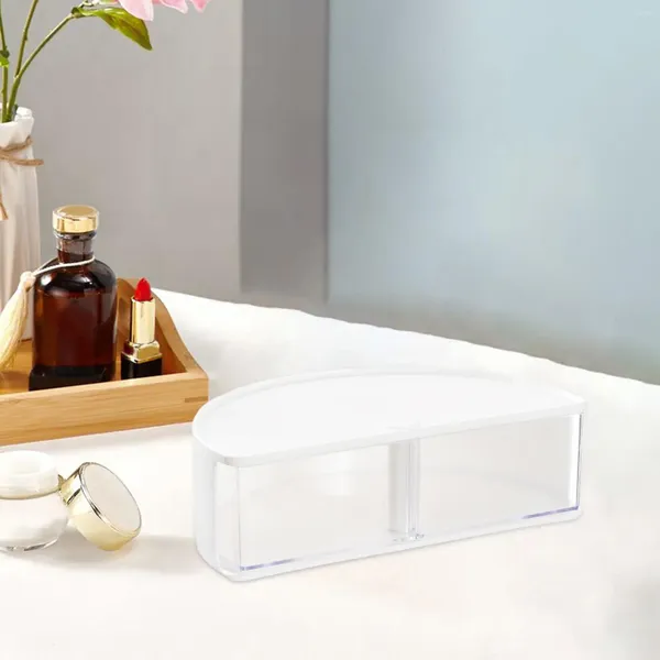 Aufbewahrungsboxen Make -up -Veranstalter tragbar 360 ° rotierende Badezimmerhülle Schreibtischkasten für Eitelkeitsschlafzimmer Arbeitsplatte Desktop