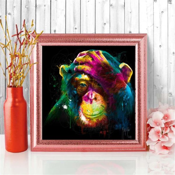 Huacan 5d Diy Diom Diamond Painting Color Обезьяна