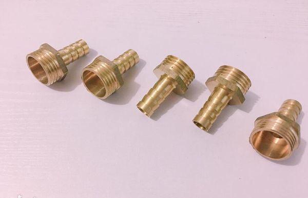 5PCS Male Thread Copper Pagod Adap Adap PC8-01 PC8-02 PC8-03 PC8-04 Ajuste de tubo de latão