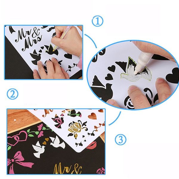 2pcs Butterfly Camadas de estênceis para paredes pintando scrapbooking selos álbuns álbuns de gravação decorativa cartões de papel Diy Craft