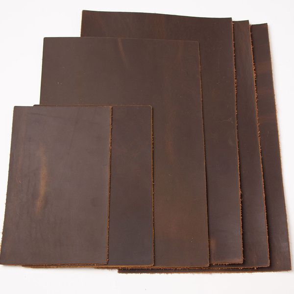 2mm koyu kahverengi doğal inek deri deri çılgın at tabaklanmış deri renk orijinal deri diy deri zanaat kemer cüzdan çantası