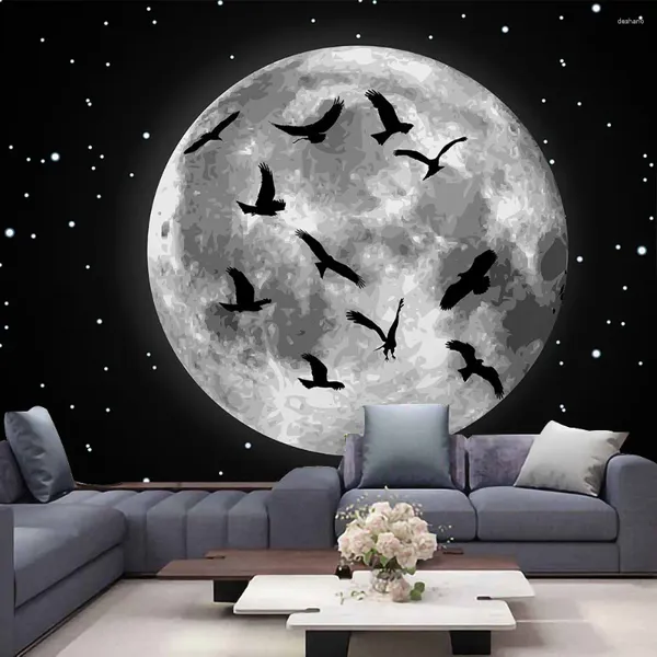 Arazzi Audio pianeta esterno Spazio Galaxy Universe Wall sospeso Moon Ho