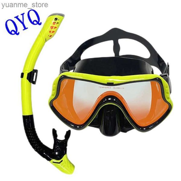 Tauchmasken professionell Schwimmen wasserdichte weiche Silikongläser mit Brille Volltrocknen Atemrohr Tauchmaske Y240410y240418ra6g