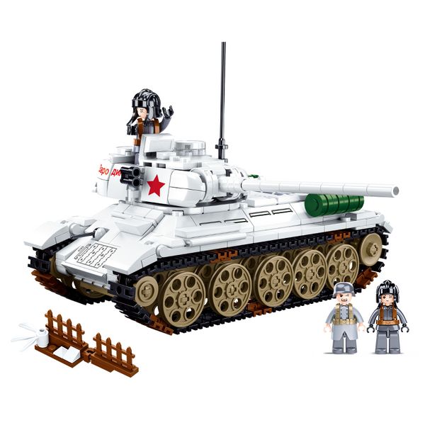 Bloco de construção de sluban brinquedos mundiais 2 B0978 T-34/85 Tanque médio 518pcs Compatbile de tijolos com marcas líderes