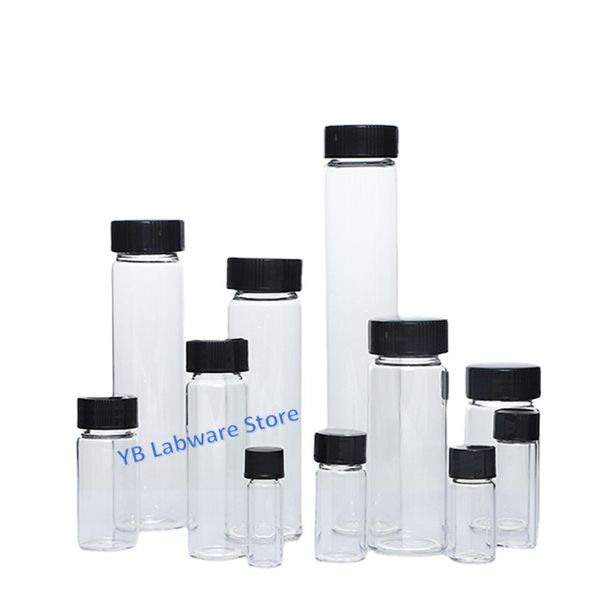 2 ml a 60 ml de amostra transparente de vidro frasco de reagente garrafa de reagente pequeno frasco de medicina clara para experimento químico