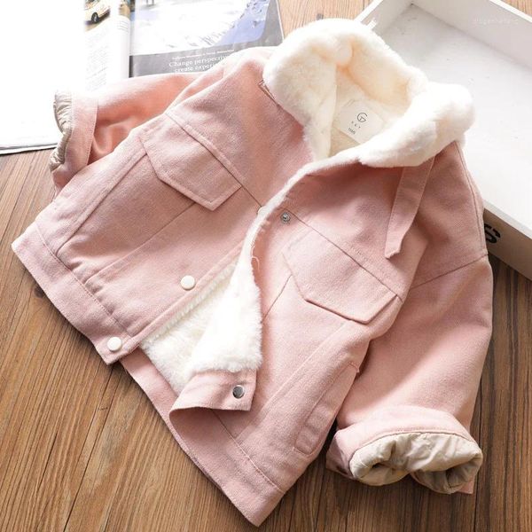 Daunenmantel Girls gepolsterte Jacke 2024 Kinder loser Kunstpelz Winterkind Dicke Plüsch Parka sanfte Baumwolle