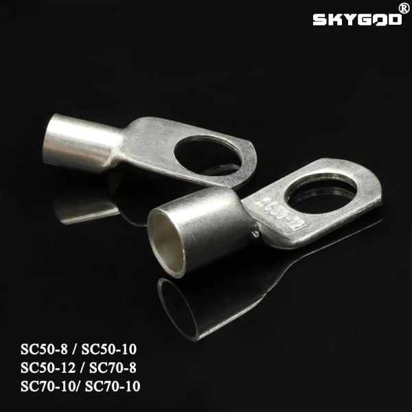 5pcs SC Tip Tel Burun Terminali SC50 SC70 Çıplak Bakır Pil Blok Lugs Delik Kimliği 8mm 10mm 12mm Kıvrım DTGA Kablo Uç Konnektörü