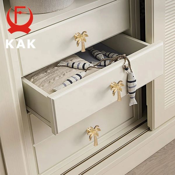 Kak Plant Animal Shape Furniture Handle Copper Color Draws Butta Retro Crescer Knobs Gold Kitchen Handles Pulls Hardware